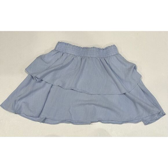 Princess Polly Dresses & Skirts - Princess Polly Light Blue Ruffle Mini Skirt Size 8
